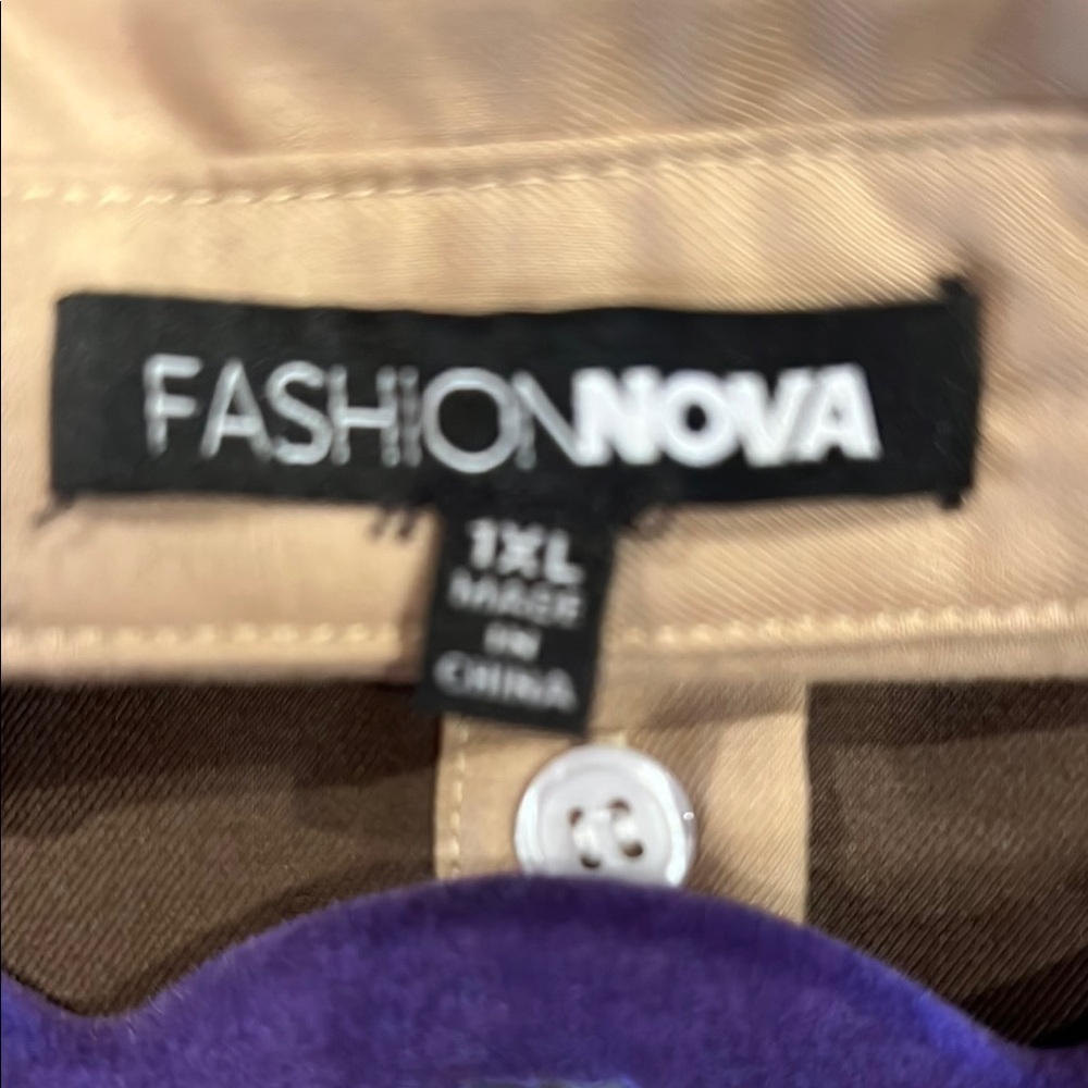Fashion Nova Brown and Tan Colorblock Top - Picture 2 of 4